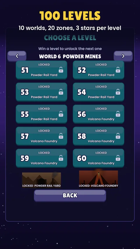 Level select with 100 levels